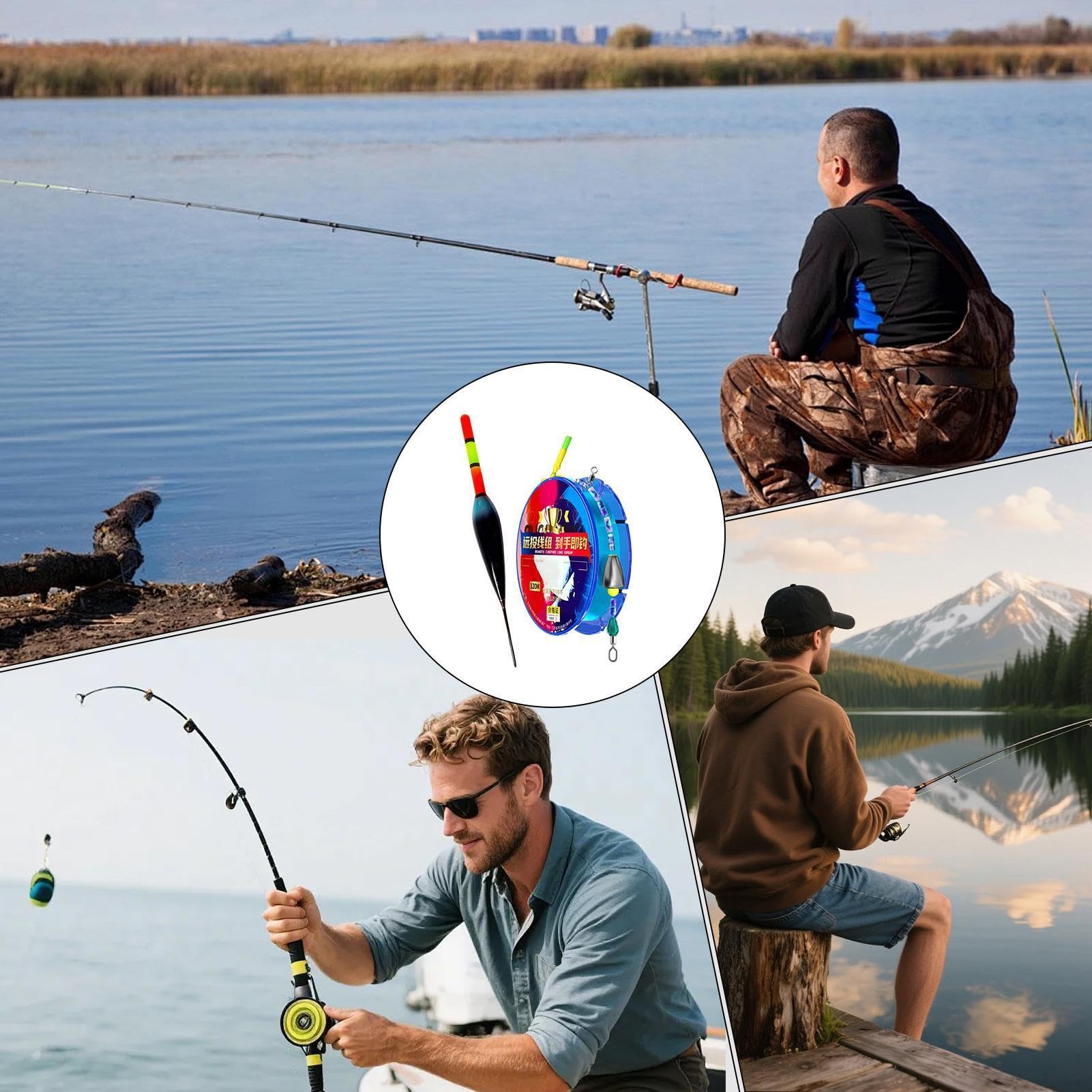 Fil de pêche automatique - Flotteur lumineux automatique pré-noué - Kit de ligne de pêche en eau douce et salée - Pour adultes, professionnels Fil de pêche automatique - Flotteur lumineux automatique pré-noué - Kit de ligne de pêche en eau douce et salée - Pour adultes, professionnels