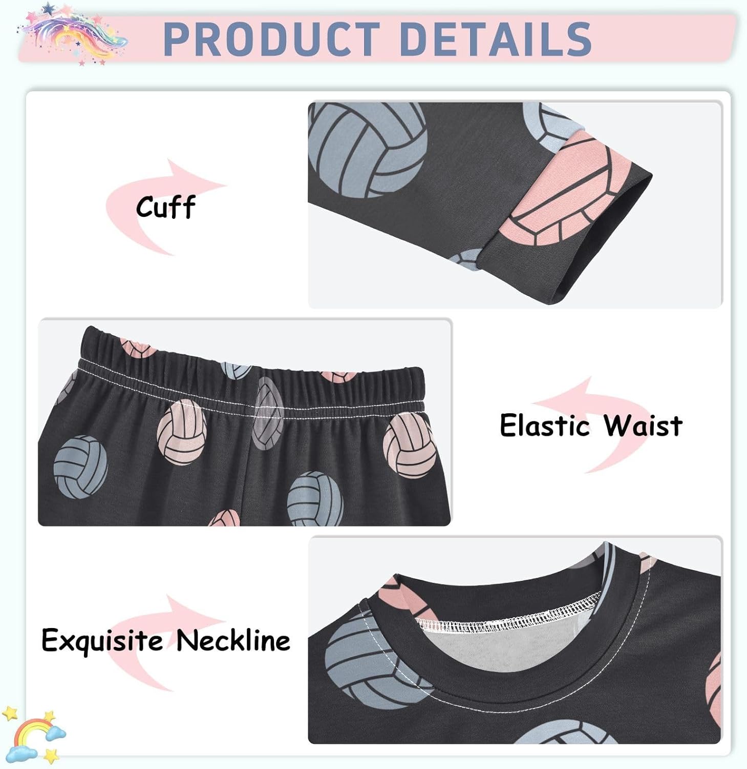 Unisex Long-Sleeve PJ Sets, 2-Piece Pajamas Sleepwear - Image 4