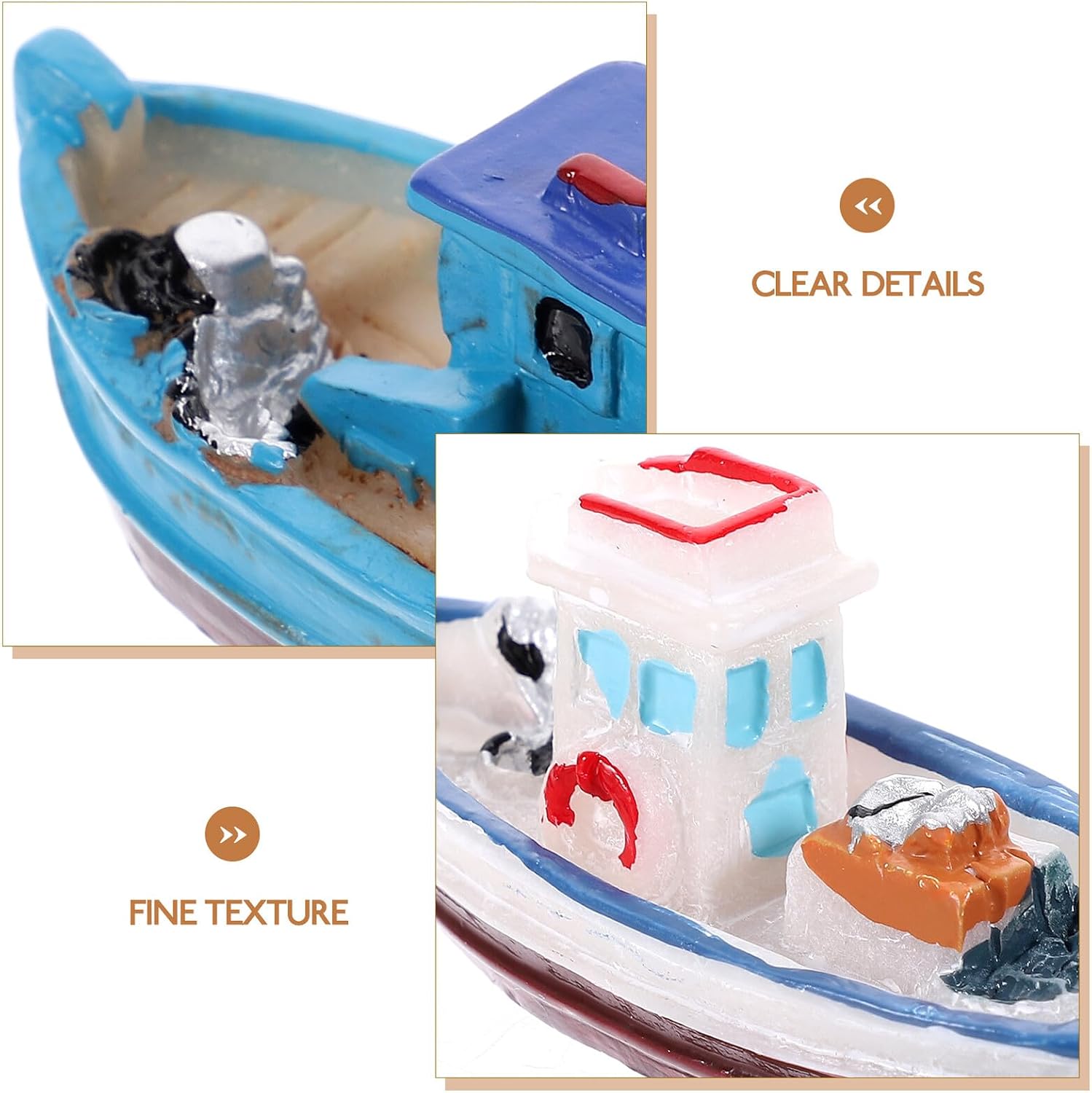 Miniature Beach Yacht Model 6pcs Resin Decorative Photo Props Xmas image 3