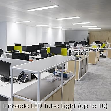 Cecaylie Cecaylie Led-lamp voor vochtige ruimtes, 36 W, 120 cm, led-buis, 4000 K, 3060 lm, koppelbare werkplaatslamp, IP65 led-plafondlamp, TL-buis, vochtige kamerlamp voor vochtige ruimtes, garage, badkamer, photo 2