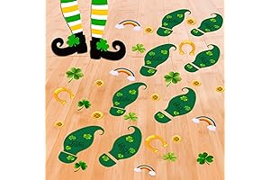St. Patrick's Day Leprechaun Foot Stamp Cling Footprints Stickers for Party Decorations