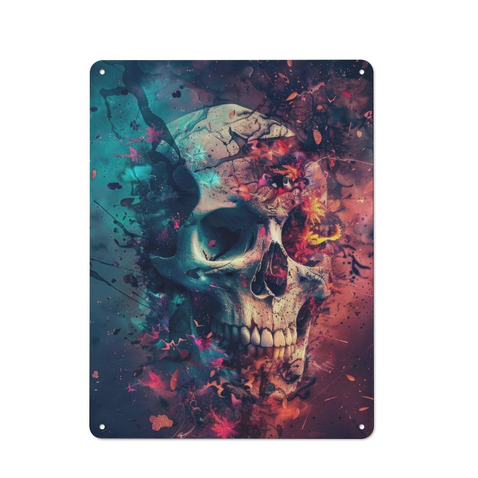 Junmoney Skull Fantasy Tin Sign 40X30cm With For Pub Or Café, Retro-Style Decor, Suited To Café Interior Fans