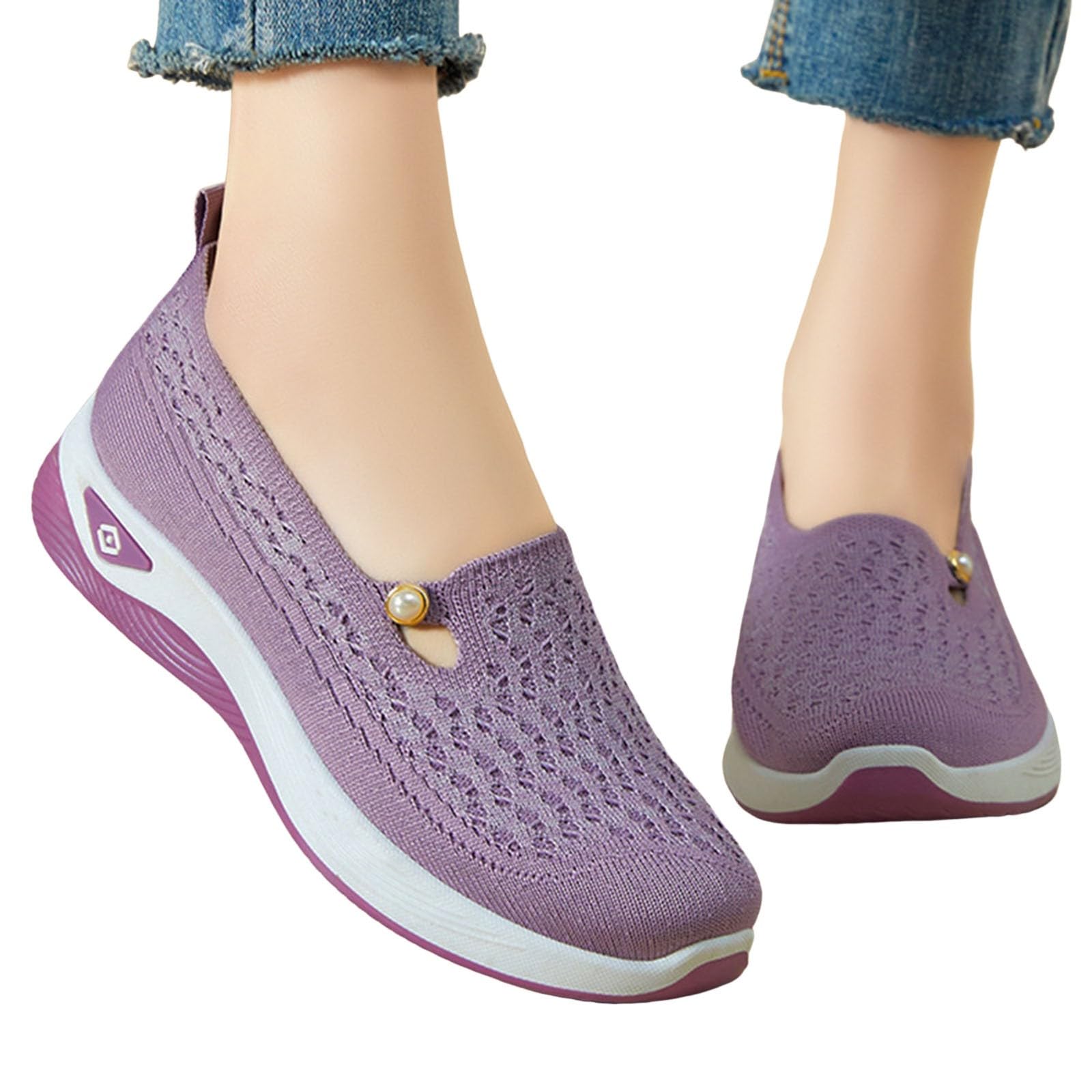 Generisch Zapatos Mujer Ancho K Mocasines - Zapatos para Correr Para Pie Ancho Orthopédico Ligero y Transpirable Entrenadores Cómodos Zapatillas de Deporte Zapatos de Caminar Zapatos de Caminar