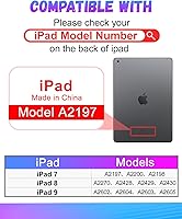 Vista 2 de Funda para iPad de 9ª/8ª/7ª generación de 10.2 pulgadas para niñas, diseño de mariposas, portalápices, bonitas, estéticas, para adolescentes, fundas