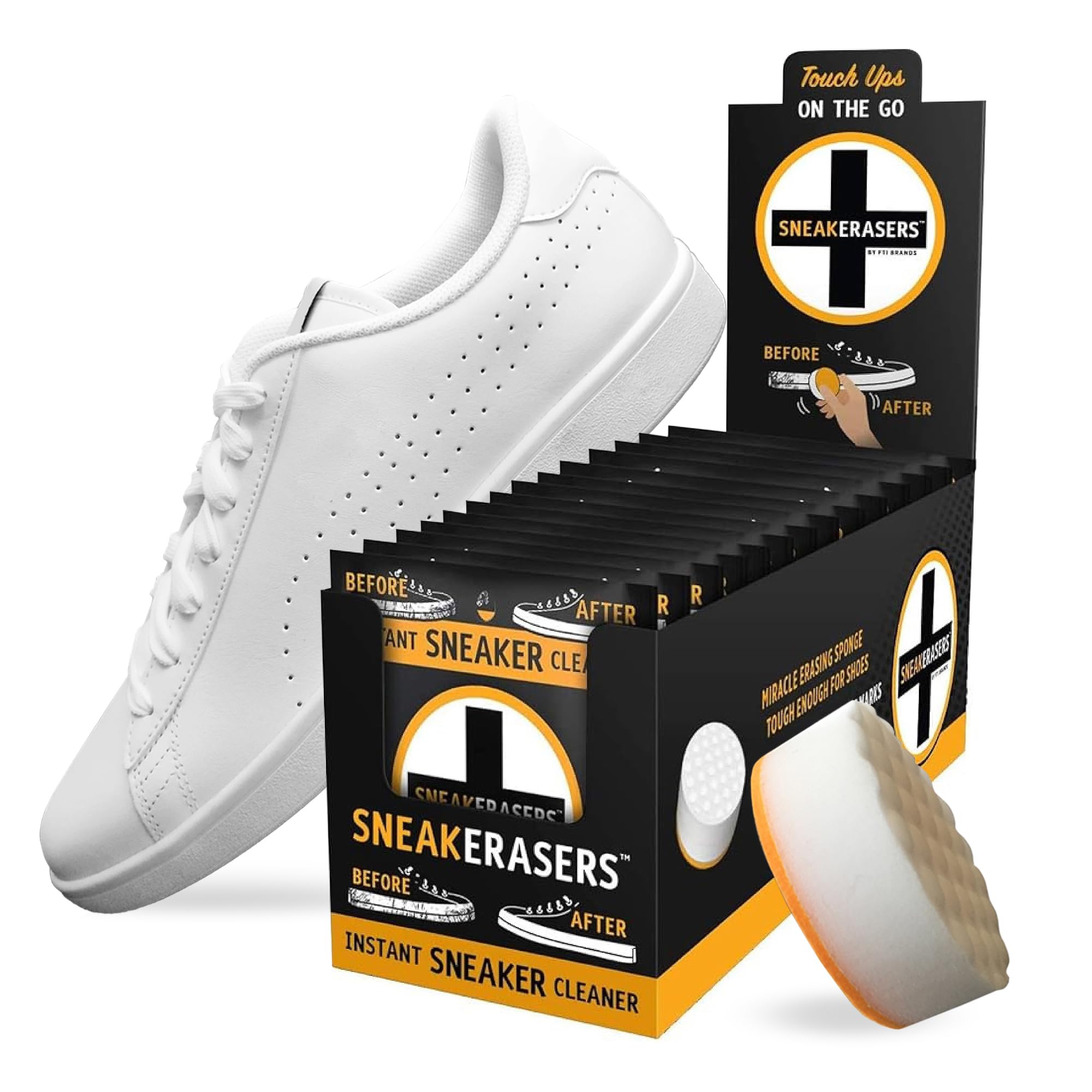 Sneakerasers - Limpiador instantáneo de Suela y Zapatillas, Esponja de Doble Cara prehumedecida