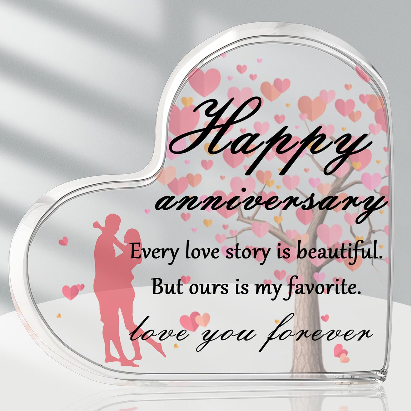 MAIBAOTA Gift for Her Him Anniversary Day, Heart Acrylic Plaque Signs, Wedding Valentines Day Gift for Girlfriend, Wife, Husband, Boyfriend