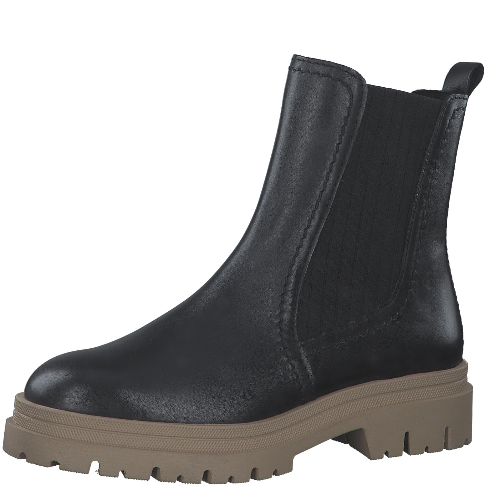 MARCO TOZZI Women's 2-25425-41 Chelsea, Black/Nature, 6.5