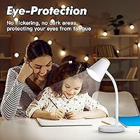 Vista 6 de Desk Lamp for College Dorm Room - Small LED Desk Lamp Touch Dimmable Reading Light for Home Office - Adjustable Flexible Gooseneck Table Lamp for