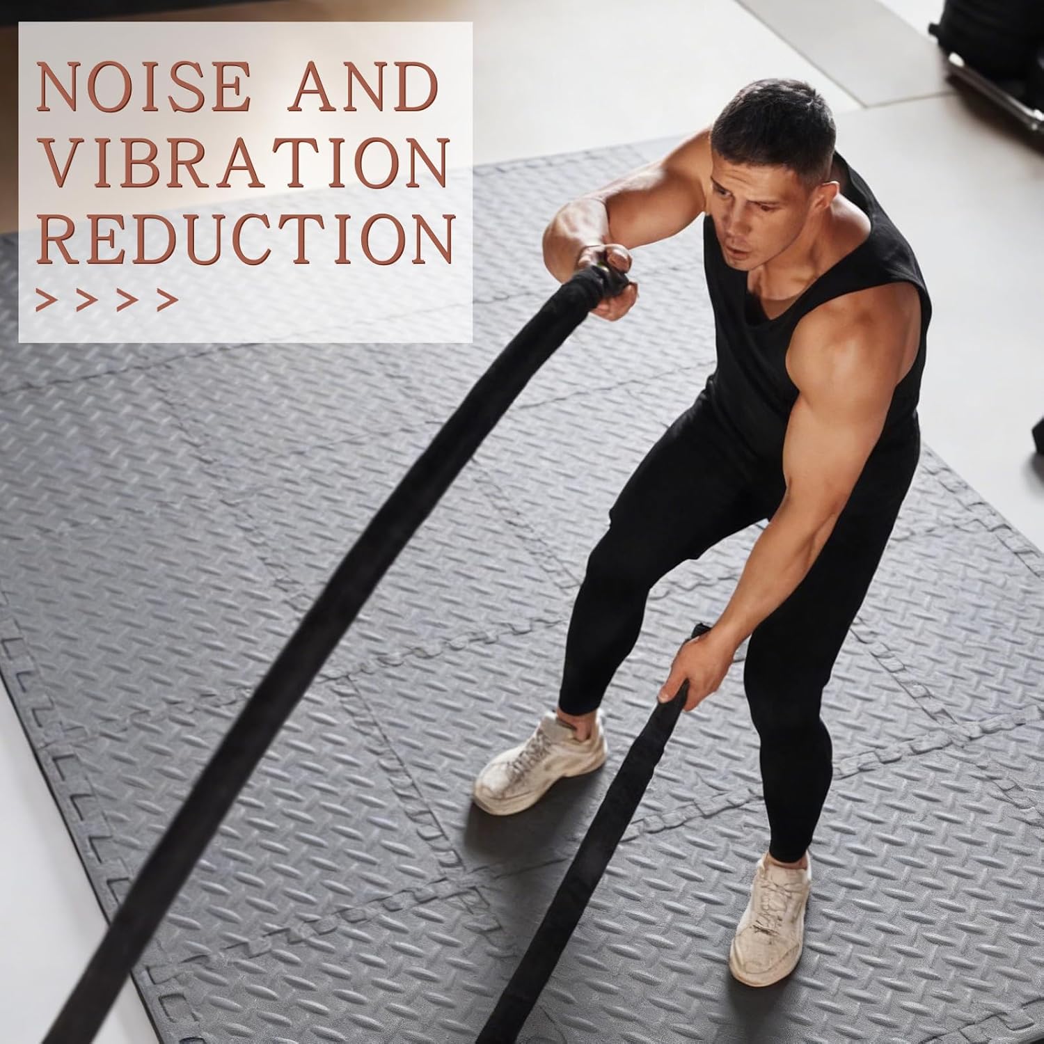 Breling 16 Pcs 0.79 in Thick Gym Flooring Mats, 12 x 12 Inch Interlocking Foam Puzzle Floor Tiles for Home Gym, Extra Thick High-Density EVA Squares Flooring Mats for Yoga Play Workout Garage Kitchen