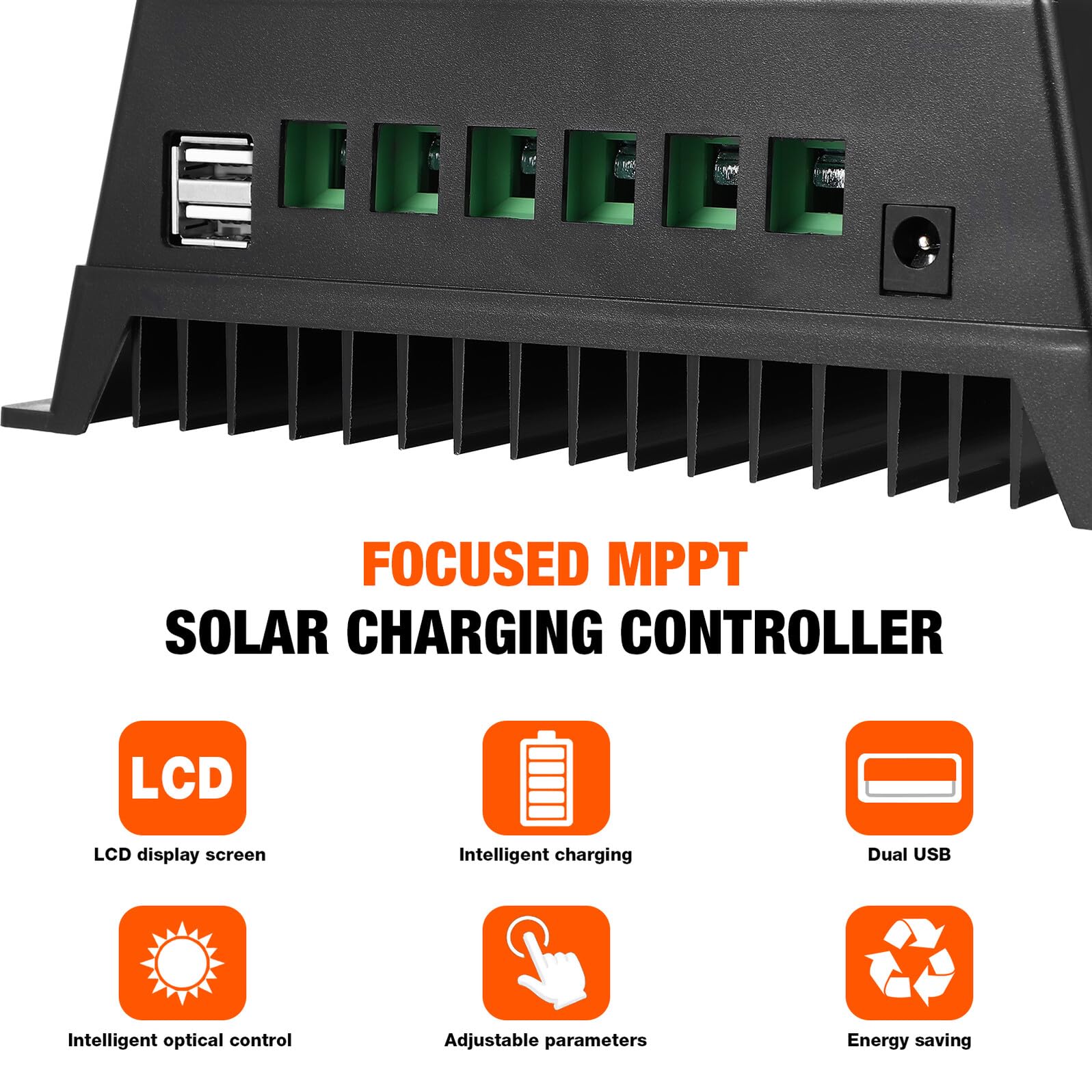 Controlador de Carga Solar y 24v Mppt 100a 12v 48v 36v para Tecnología de Alta Corriente Materiales de Aluminio y Plástico Baterías y Paneles Solares