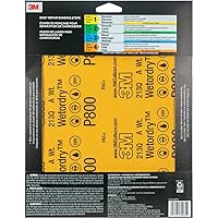 Vista 5 de 3M Wetordry - Papel de lija 32035, grano 800, 9 x 11 pulgadas, 5 hojas por paquete