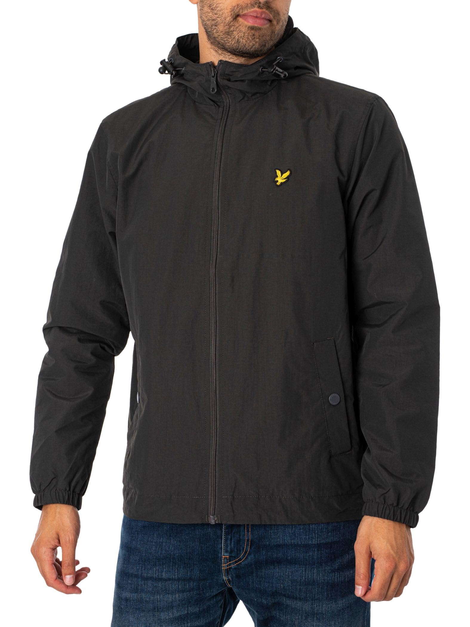 Lyle & Scott Men's W635 Gunmetal Mid Jackets Zip Through Hooded Jacket Xs