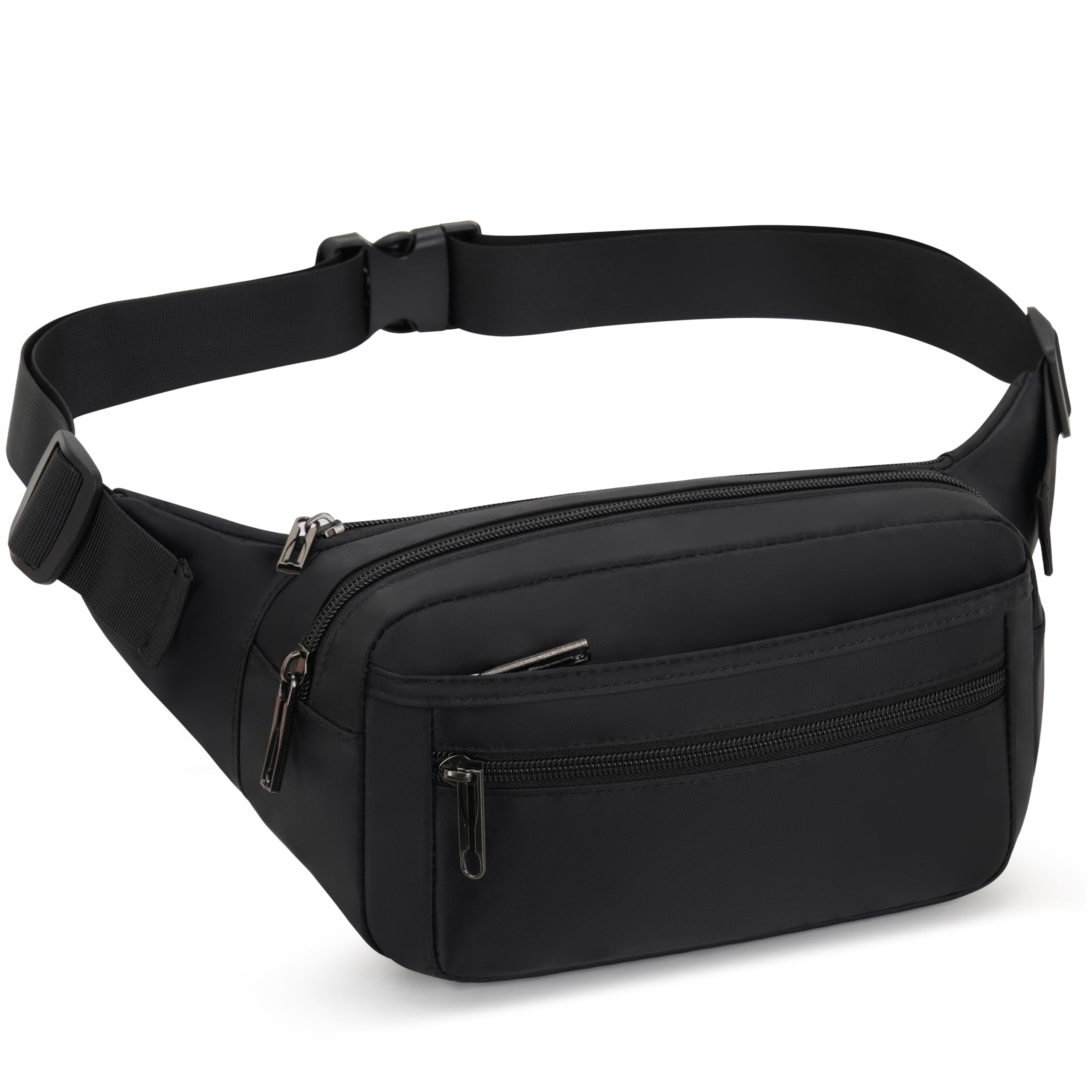 GERIINEER Bumbag Fanny Pack Large Size for Women Men Waterproof with 5 Zipped Pockets