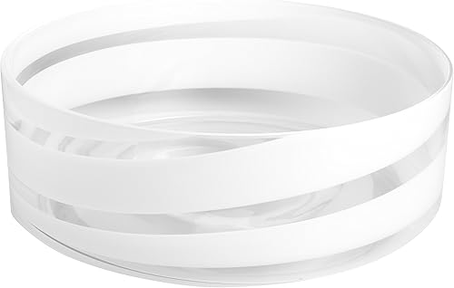 Barski - Calidad Europea - Vidrio- Tazón Decorativo - 11" de Diámetro - Tazón de Lado Recto Grueso -Para Ensalada Fruta -O Para Plantas - Flores -