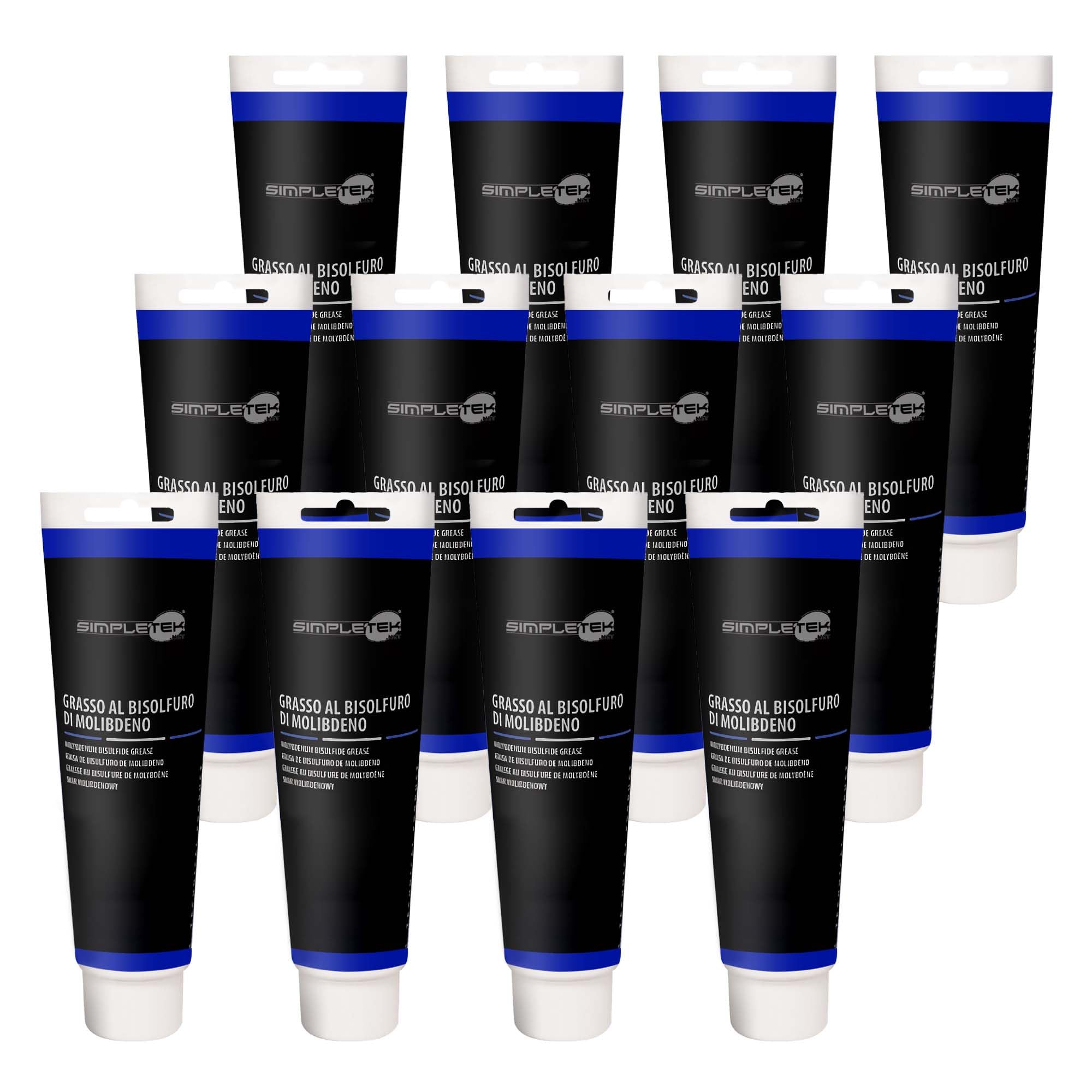 SIMPLETEK - 12x Grasso al Bisolfuro di Molibdeno Lubrificante Tubetto 125ml | Grasso al Bisolfuro di Molibdeno