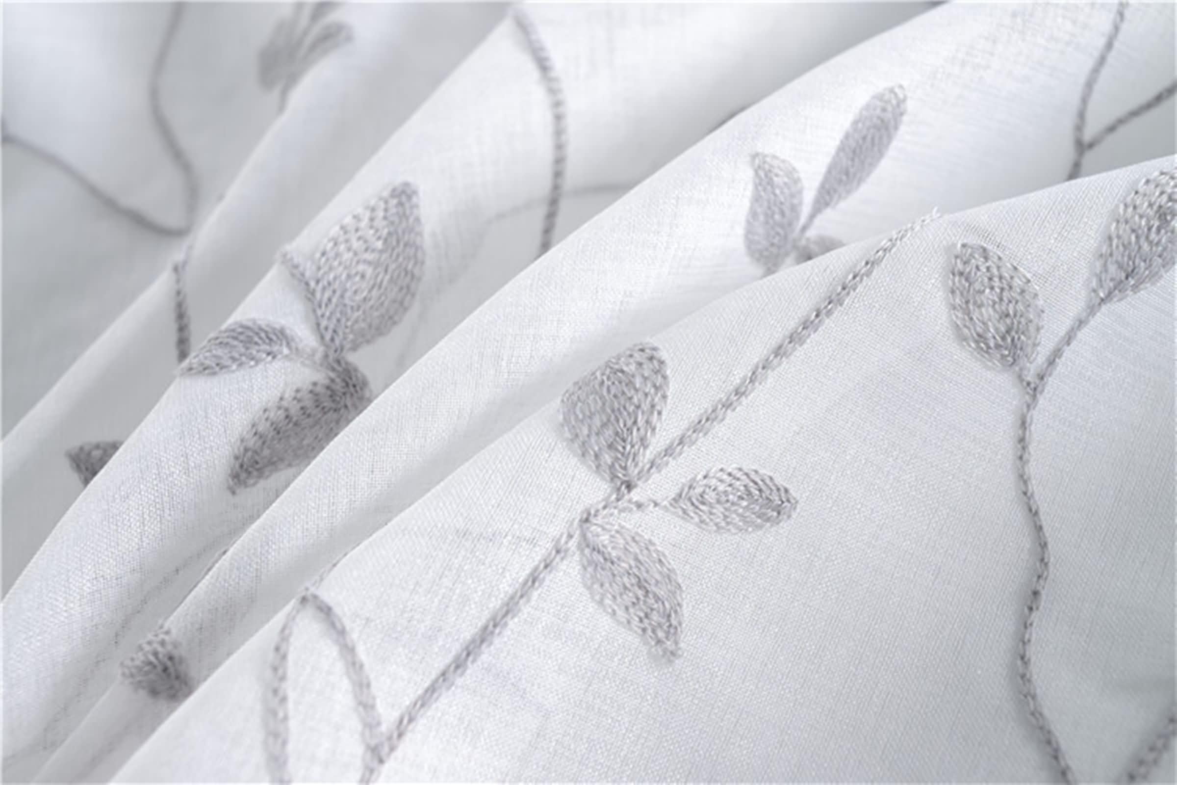 Homxi 2 Pezzi Tende Soggiorno Voile,2 x 137W x 229H CM,Tende Soggiorno Semitrasparenti Bianco Tinta Unita Tende con Occhiello