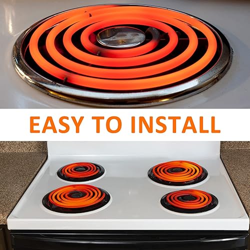 Miniatura 6 de Romalon 660532 6 pulgadas MP15YA Electric Range Surface Burner Coil Element 1500W 4 vueltas por Romalon Fit para Whirlpool Range Elementos de