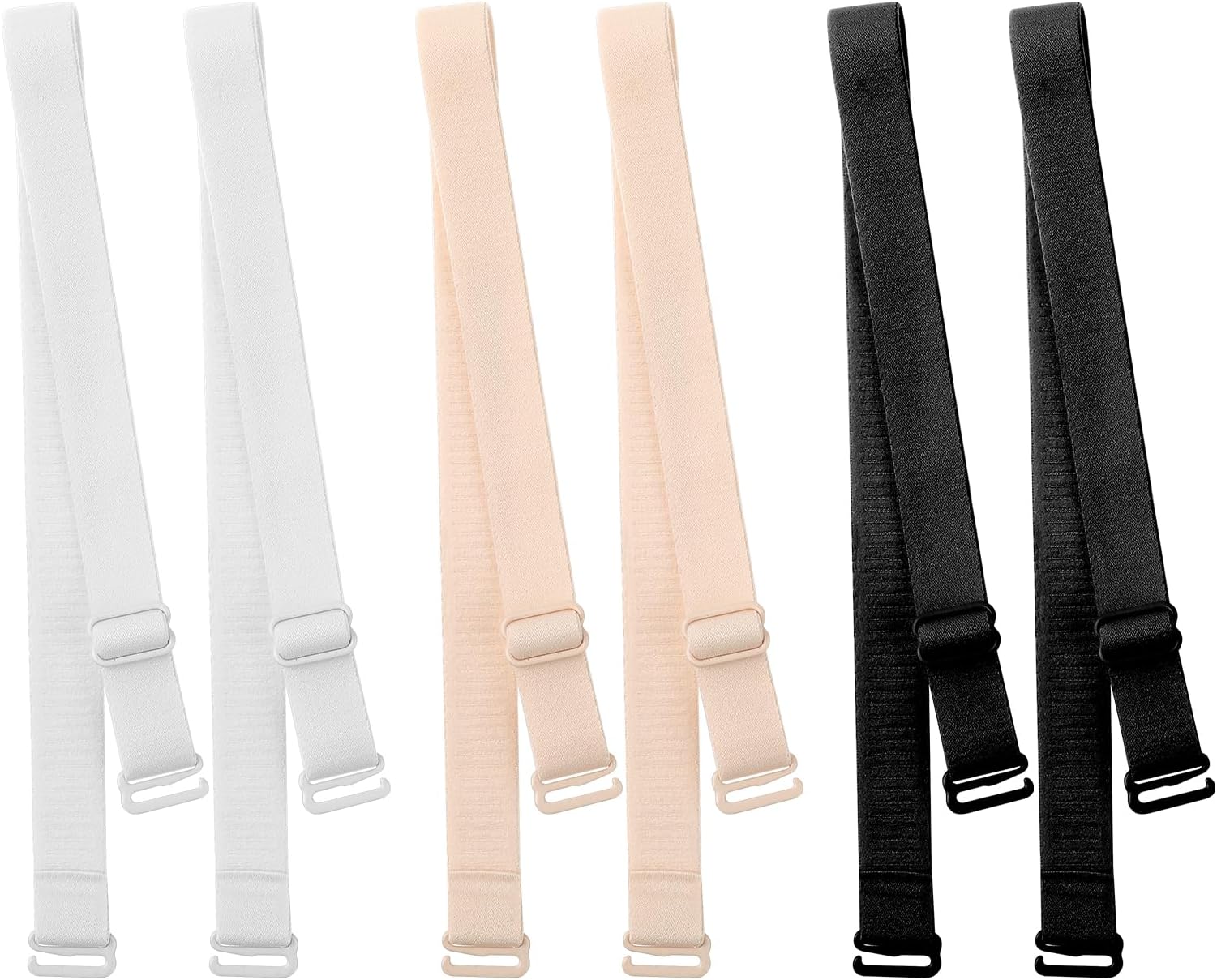 Shoulder Bra Straps Replacement 3 Pairs Women's Convertible Bra Straps, Adjustable Elastic Underwear Shoulder Strap, Bra Shoulder Straps Removable Multi Color Women Bra Straps(15mm Width)