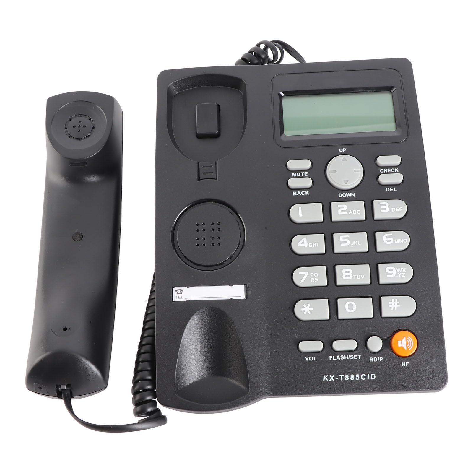 Schnurgebundenes Telefon, Tischtelefon mit Anrufer-ID Kurzwahl-Stummschaltfunktion, Freisprechen, Desktop-Festnetztelefon für Home Hotel Office(Schwarz)