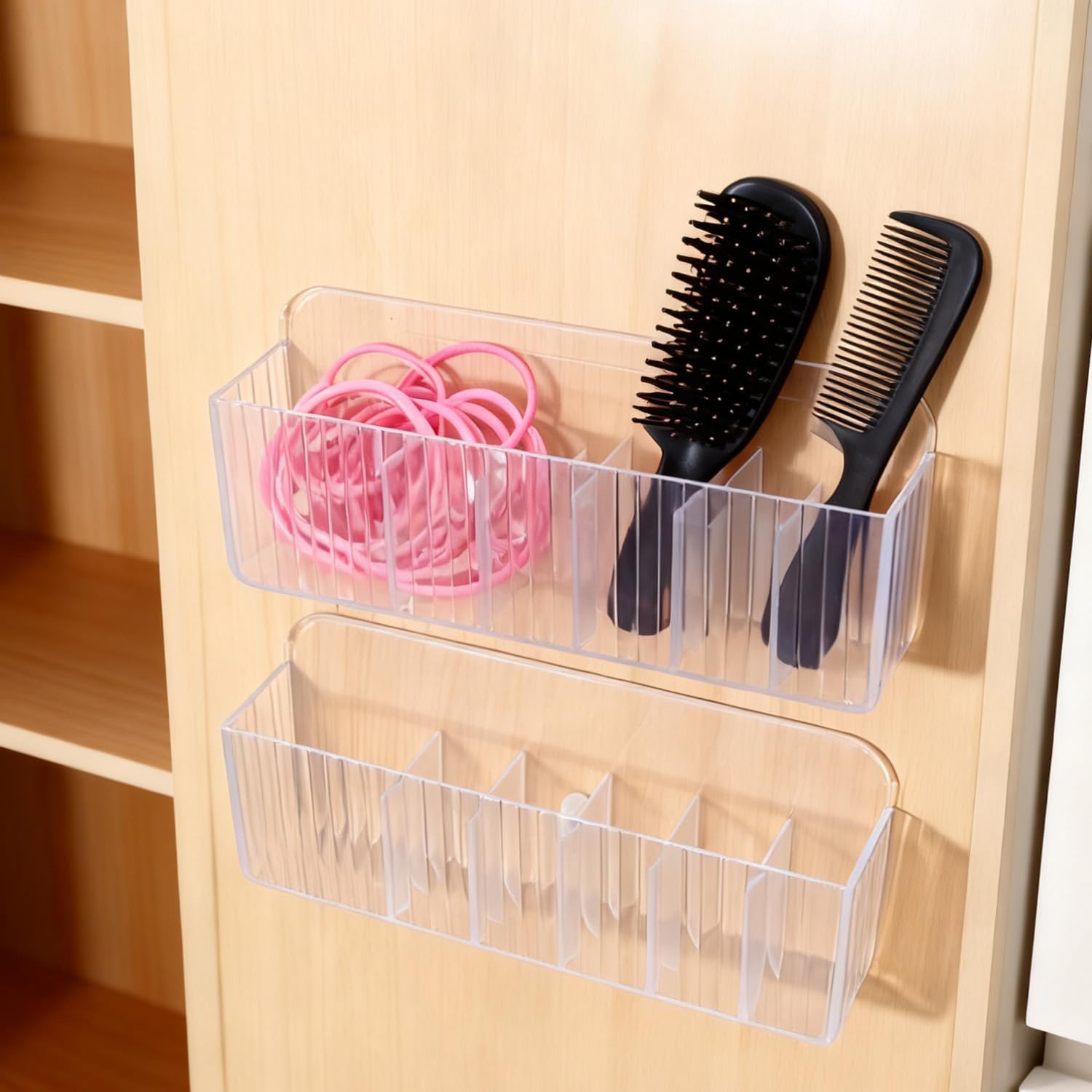 Wall Mounted Storage Organizer, Cabinet Door Organizer for Home Multi-Grid