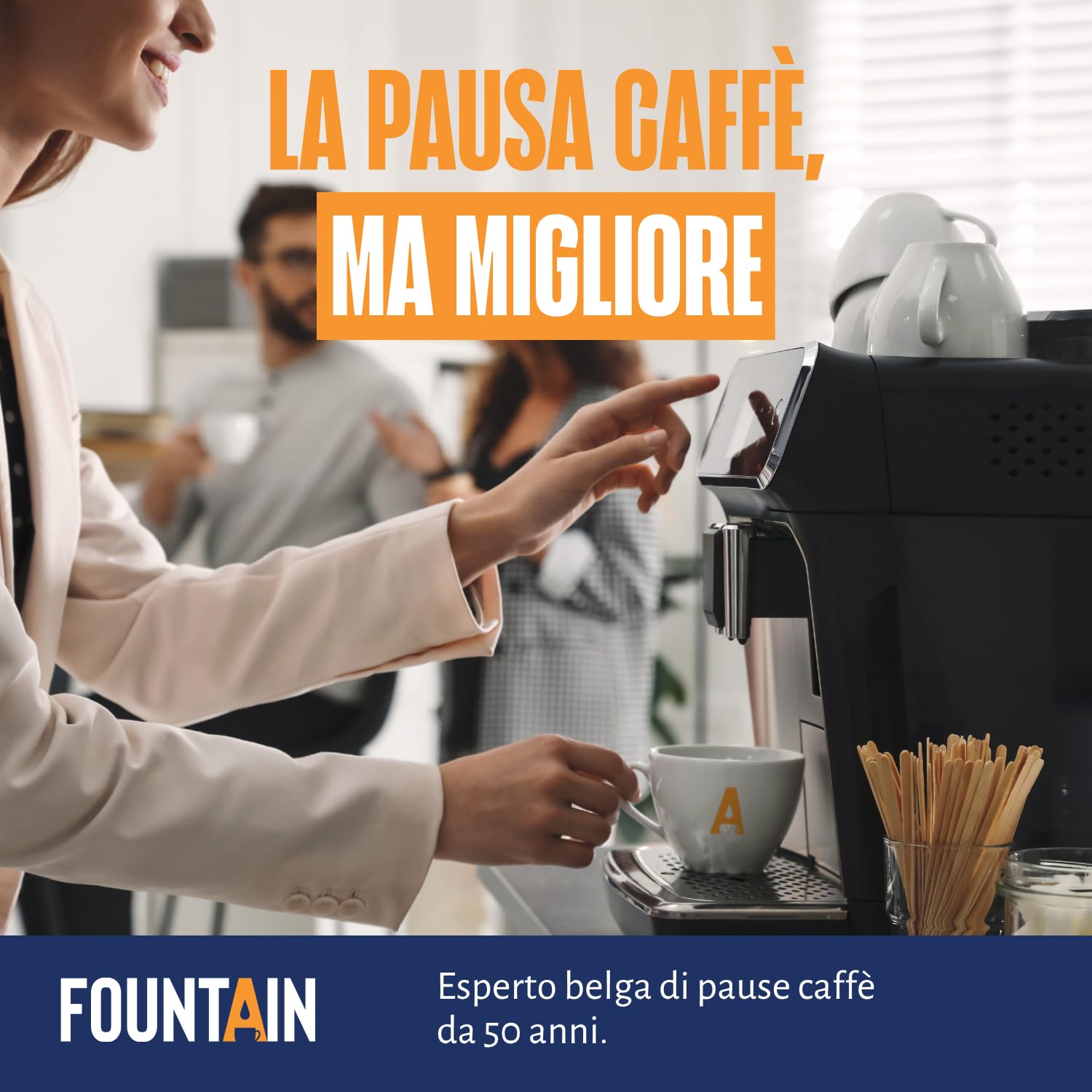 Fountain – Bustine di latte in polvere – Monodosi da 2,5 g in una scatola dispenser – per una tazza di caffè o tè – 2,5 g × 600 bustine