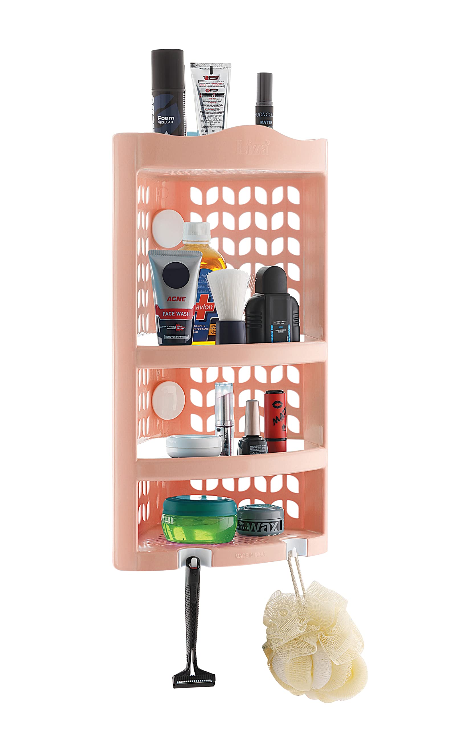 LD LUCIDO DECORE Plastic Multipurpose Wall Mount Bathroom Corner Shelf and Rack Kitchen Bathroom Storage Rack(Pink) (B0BRQ9B6TP) Amazon Price History, Amazon Price Tracker