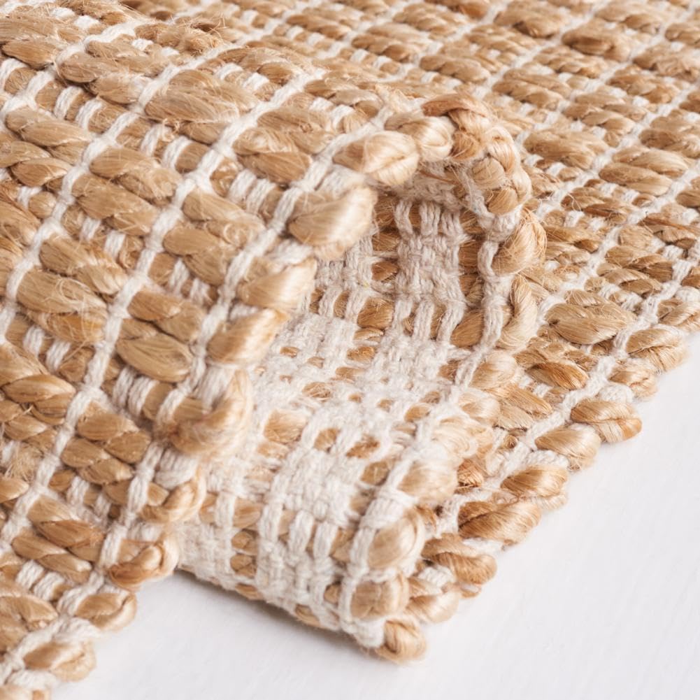 SAFAVIEH Area Rug 8x10 - Natural Fiber Collection - Large - Natural & Beige, Farmhouse Style, Ideal for Living Room, Bedroom, Dining Space (NF834A)