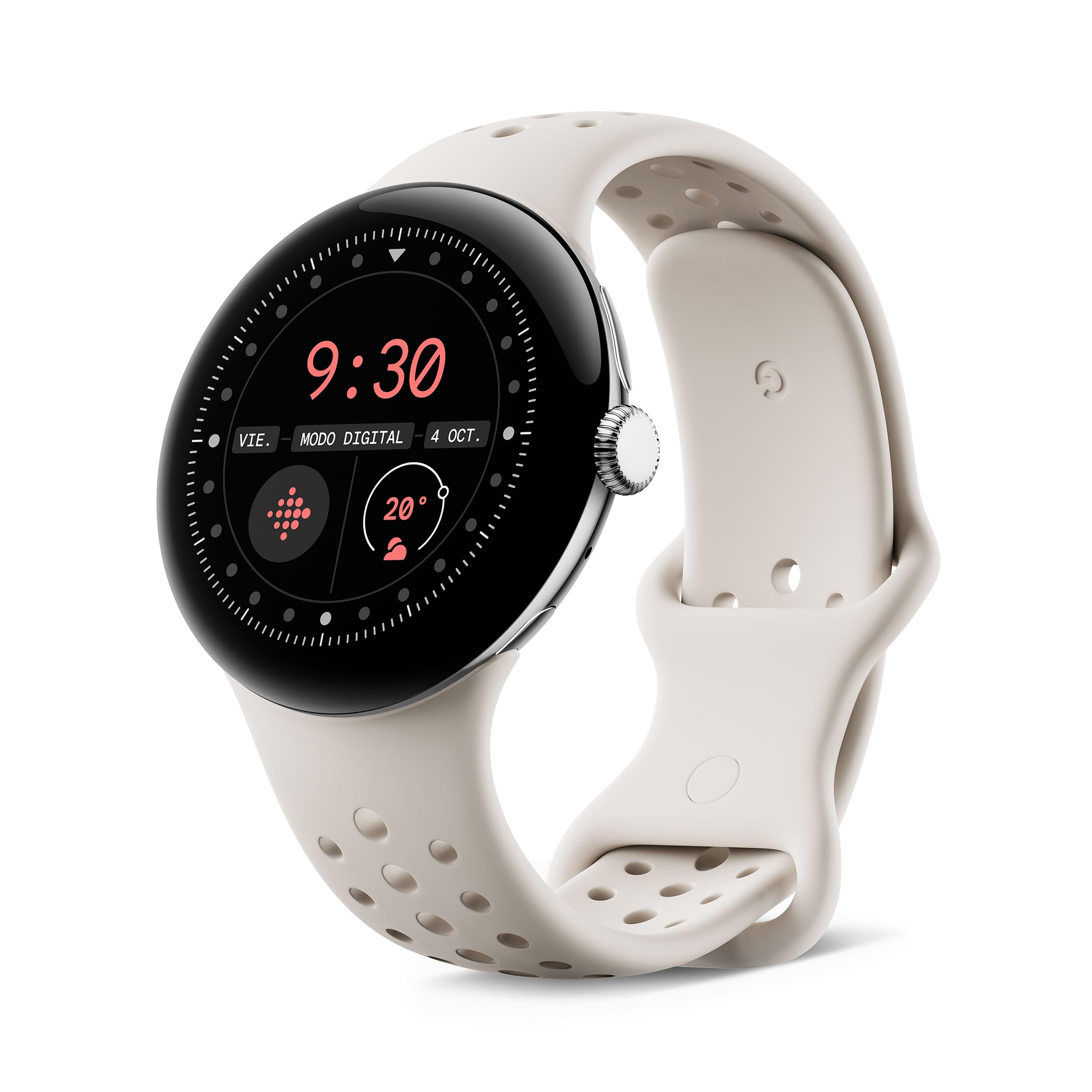 Google Pixel Watch 3 (41 mm) - Caja en Color Plata Pulida - Correa 