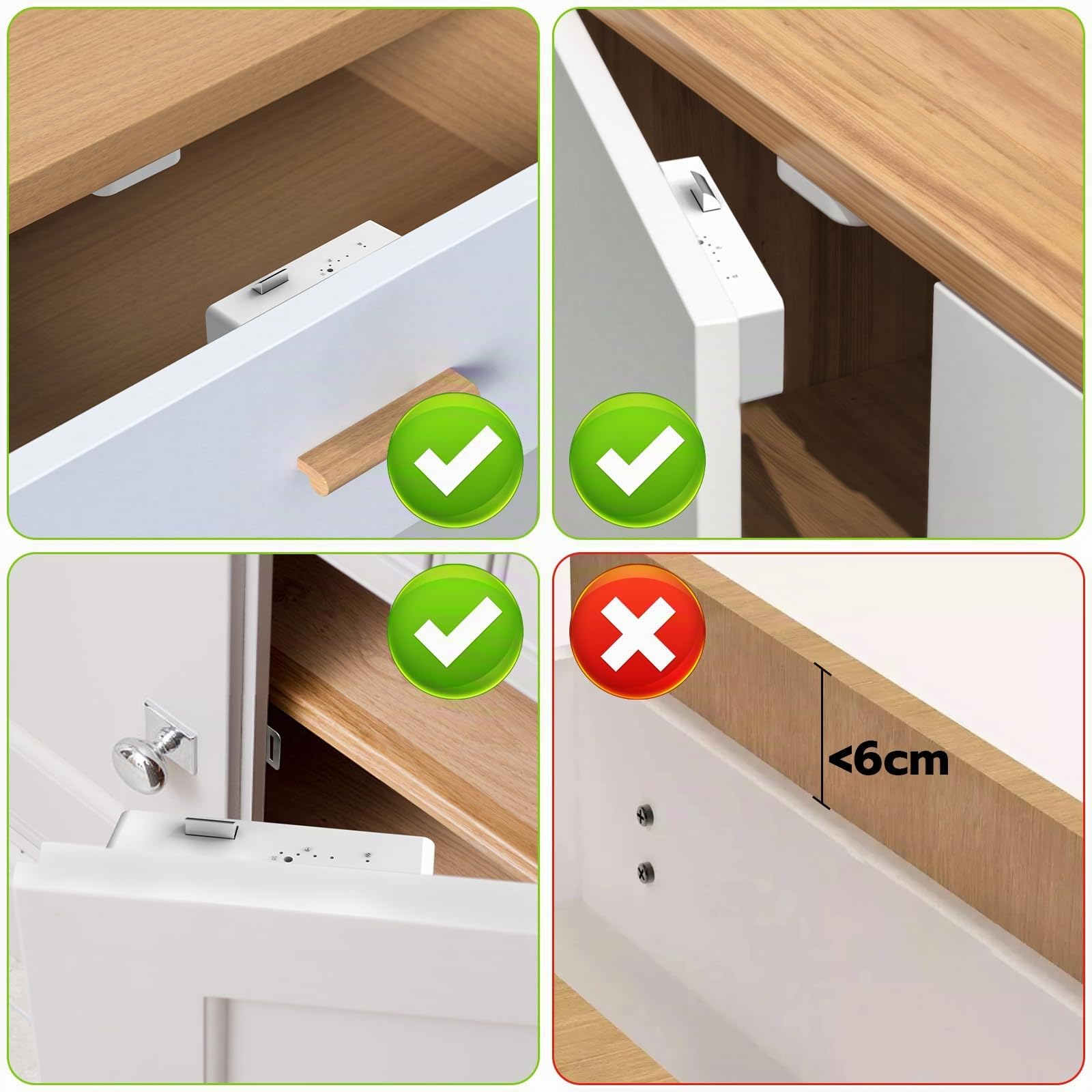 Schrank Schloss RFID Elektronisch Schubladen Schloss eLinkSmart Keine Schlüssel: NFC Bluetooth App Verstecktes Kindersicherung Schrankschloss ​für Tarnung Liquor Speisekammer unterstützt iOS Watch