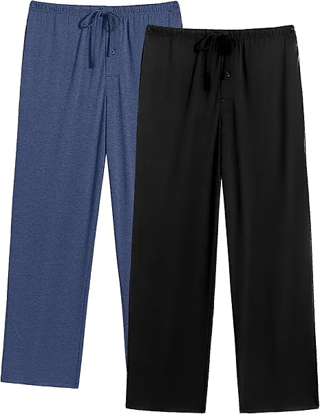 Ekouaer Mens Pajama Pants Lounge Pants with Pockets Soft Sleep Pants Loose Fit Pj Bottoms with Drawstring S-XXL
