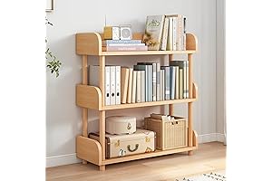 3-Tier Low Wooden Bookcase for Home, Office and Storage