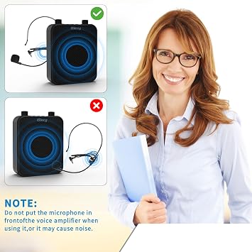 30W Portable Voice Amplifier with Wired Microphone Headset, 2800mAh Rechargeable PA System Speaker Personal Microphone Speech Power Amplifiers Loudspeaker for Teachers/Metting/Tour Guide