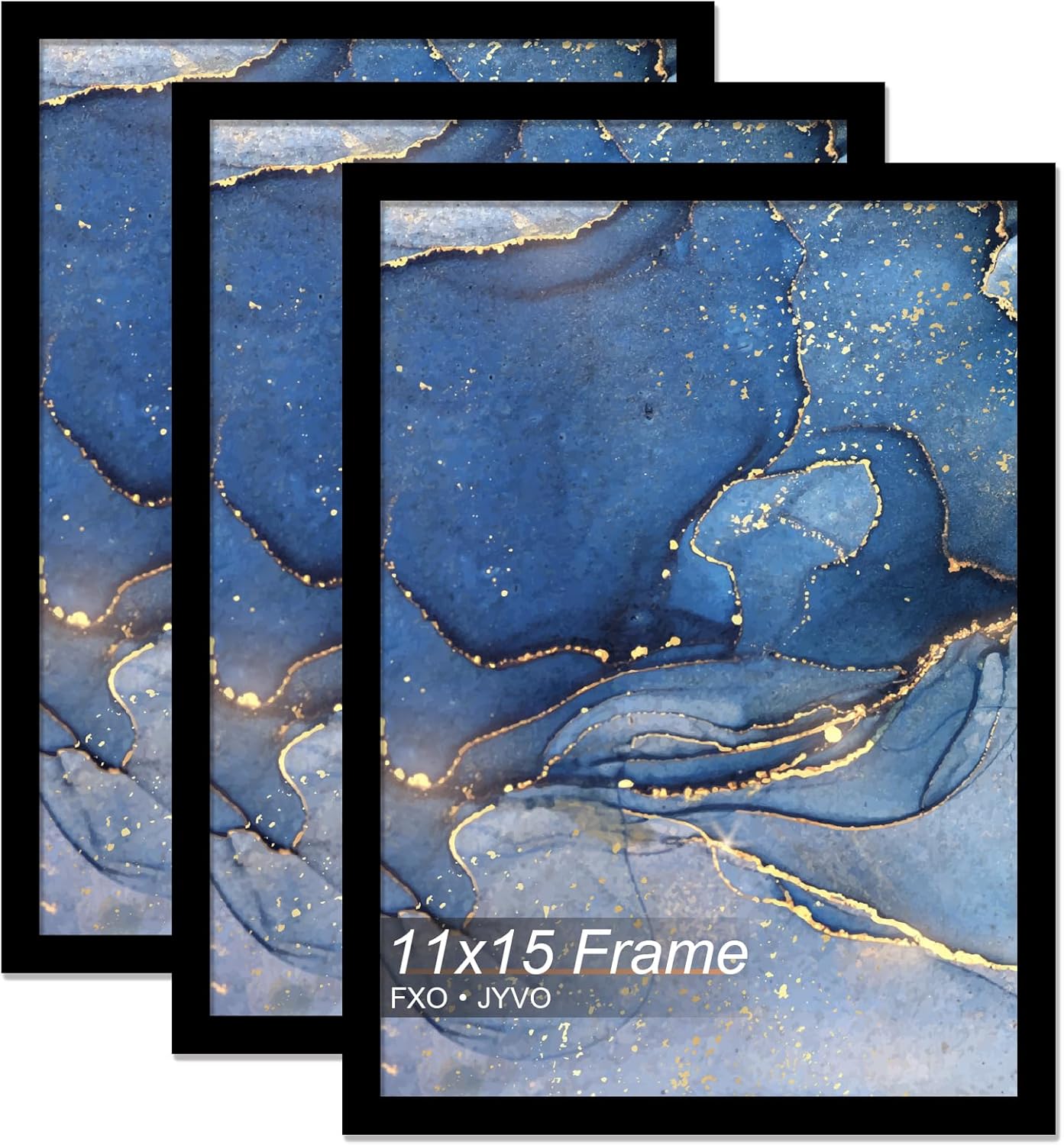 Picture Frame Set of 3, Black Frame for Picture Poster Photo, Light Weight and High Transparent  Frame for Wall - 3 Pack/Black/