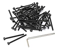 Vista 35 de iexcell Juego de 50 tornillos M4 x 20/25/30/35/40 de acero de aleación de grado 12.9, acabado de óxido negro