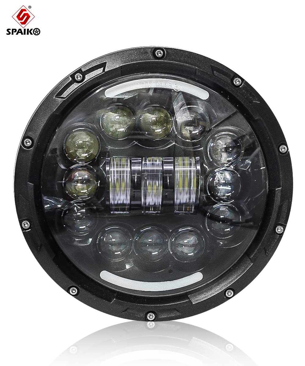 Spaiko 7 INCH LED Headlight with Turn Signal Indicating DRL Light