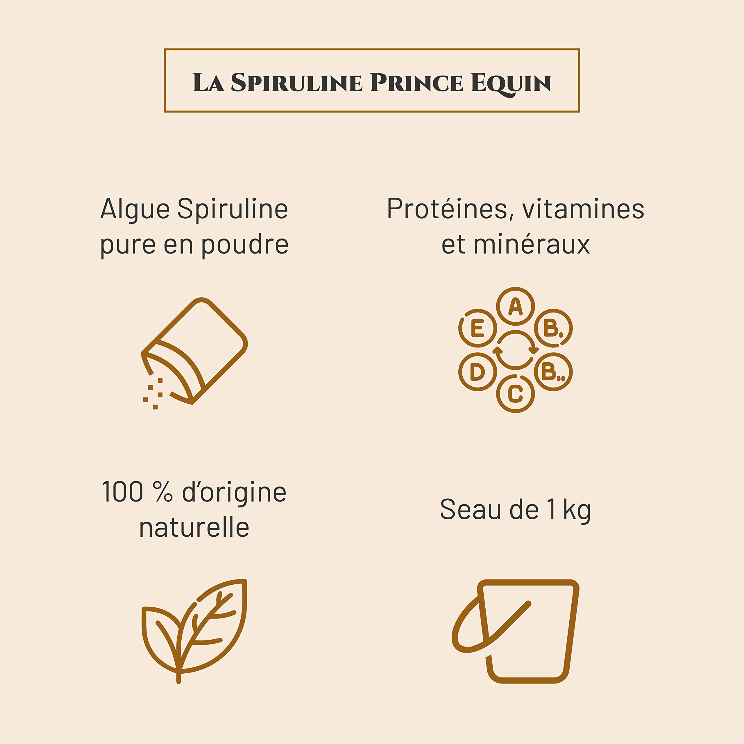 SPIRULINE - Complément nutritionnel Cheval - Seau 1 kg - Riche en protéines, vitamines, minéraux - Energie - Vitalité - Masse Musculaire Cheval - Marque Française