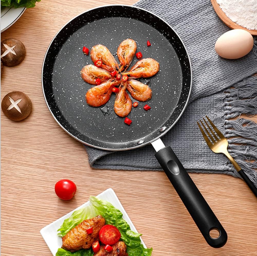 10 Inch Nonstick Crepe Pan, Aluminum Alloy Frying Pan Griddle Flat Bottom Pancake Pan，Induction Safe Aluminium Crepe Pan Round Griddle