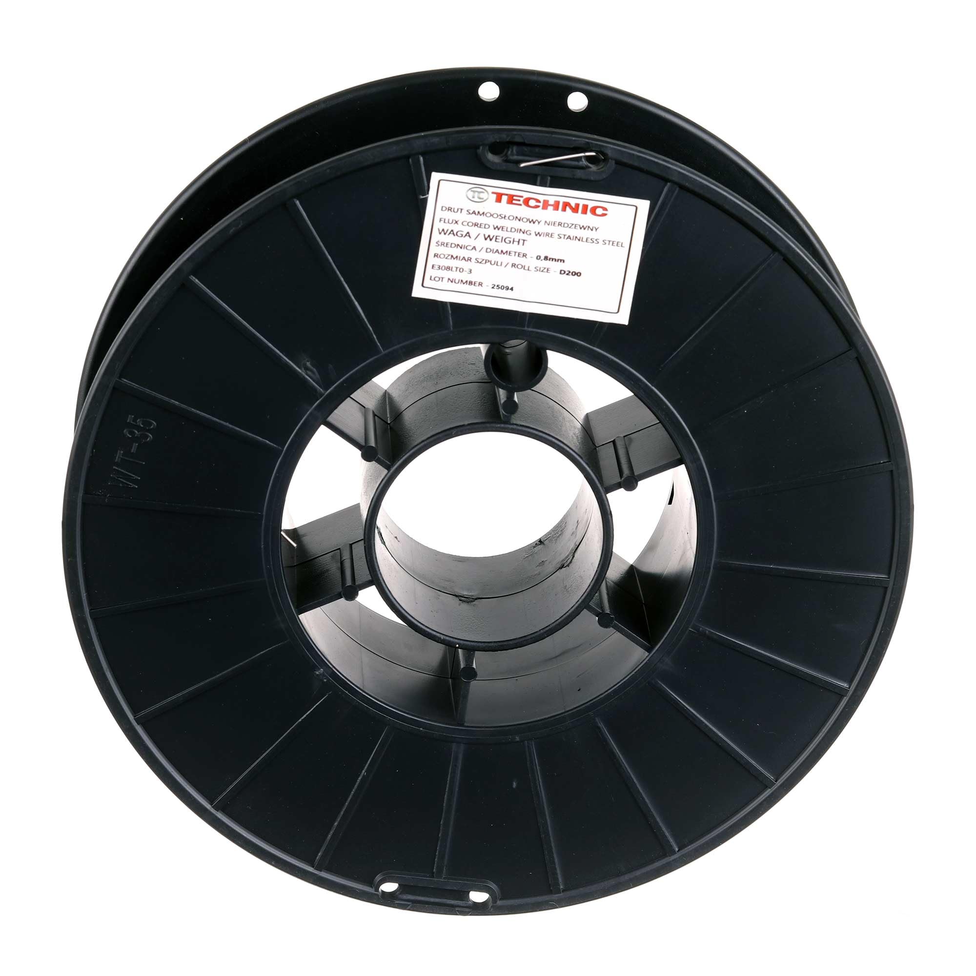 TC TECHNIC - Hilo de Soldadura 0,8mm - Hilo Relleno de Acero Inoxidable - Sin Gas Protector, Soldadura MIG/MAG, D200, para Trabajos de Soldadura En Exteriores, Agricultura, INOX E308LT0-3, 2kg