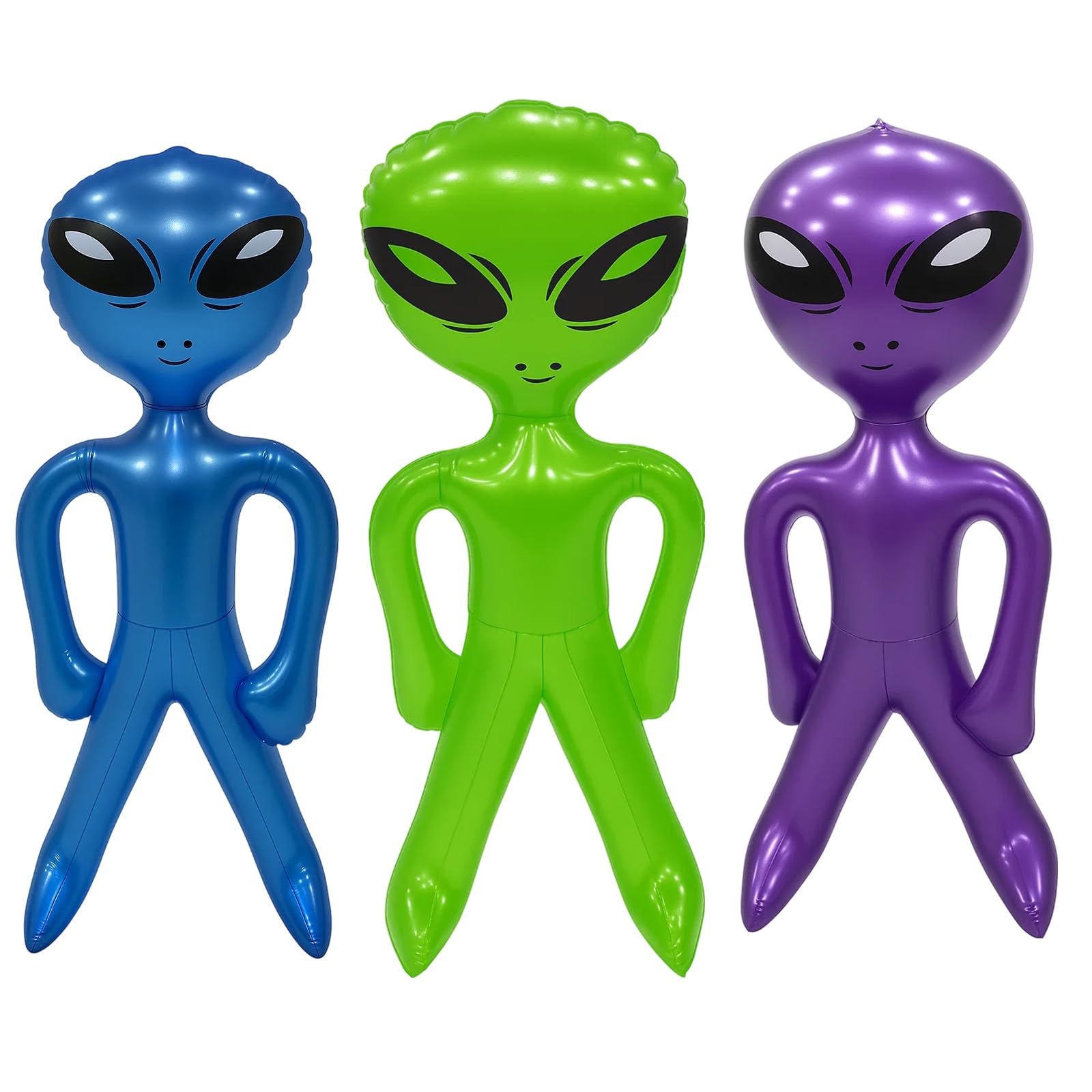 Inflatable Alien, 3 Piece Blow Up Alien Set, Alien Inflatable Balloons for Halloween, Christmas, Birthday, Themed Party Decorations