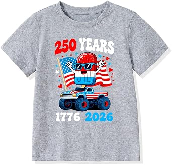 Kid 4th of July T-Shirts Boys Girls American Flag Shirt Patriotic Top Short Sleeve Tees 4-12 Years