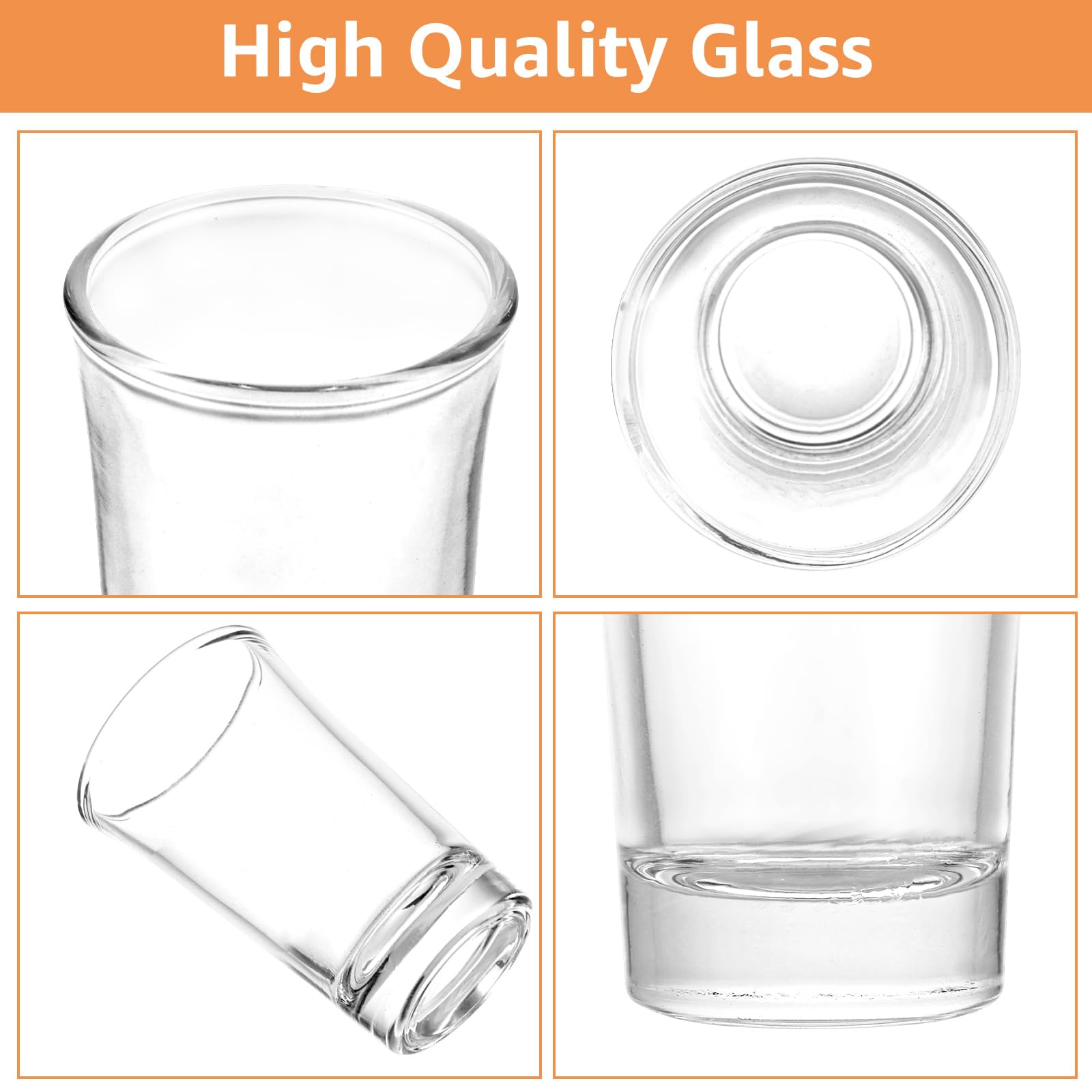 WOPPLXY 36 Pièces Verre a Shot, 47ml/4.7cl Shooter Verre Base Lourde, Verres à Shot Transparents pour Vodka, Whisky, Liqueurs