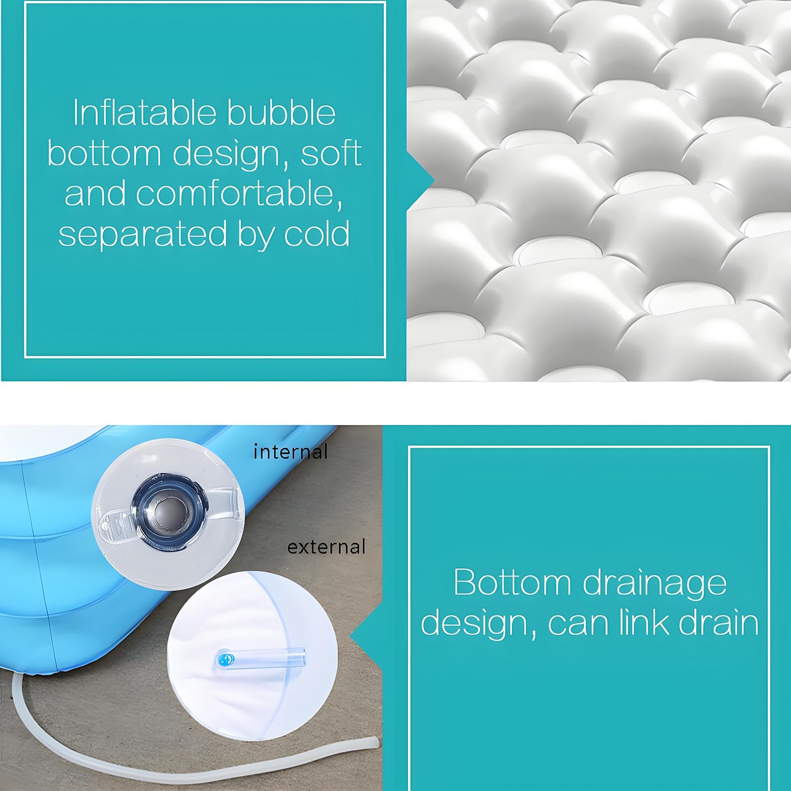 Aufblasbare Pools Spa Badewanne - Verdickte Erwachsene Strandbadewanne Barrel Doppelbadewanne Faltbare PVC+ Fußpumpe Schwimmbecken