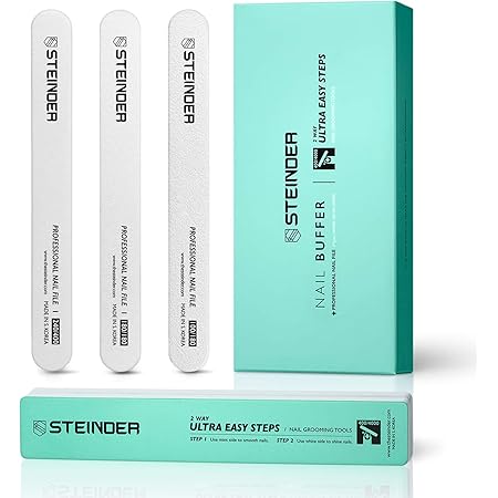 Amazon Co Jp Steinder ネイルバッファー つめみがき ツヤ出し 丸洗いok 簡単セルフケア 4点セット ゼブラファイル ミント ビューティー