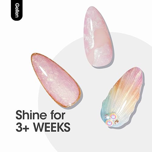 Miniatura 6 de Gellen Esmalte de uñas de gel de perlas  6 colores de esmalte de uñas de gel con purpurina de concha nacarada, morado, azul, rosa, amarillo, verde,