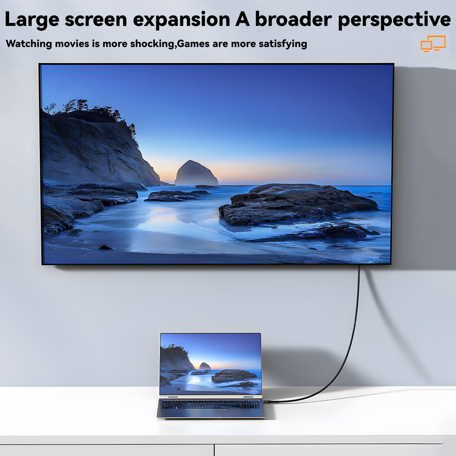 Cavo USB C a DVI 4K @ 30Hz Thunderbolt a DVI USB Type-C (Thunderbolt 3) a DVI, cavo USB-C a DVI-D, compatibile con MacBook Pro, Samsung Galaxy, Surface Book, Dell, Pixelbook e altri 2 m