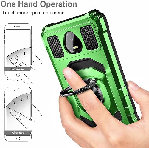 Miniatura 6 de Funda diseñada para Schok Volt SV55 con protector de pantalla [vidrio templado], funda protectora a prueba de golpes [grado militar] con soporte de