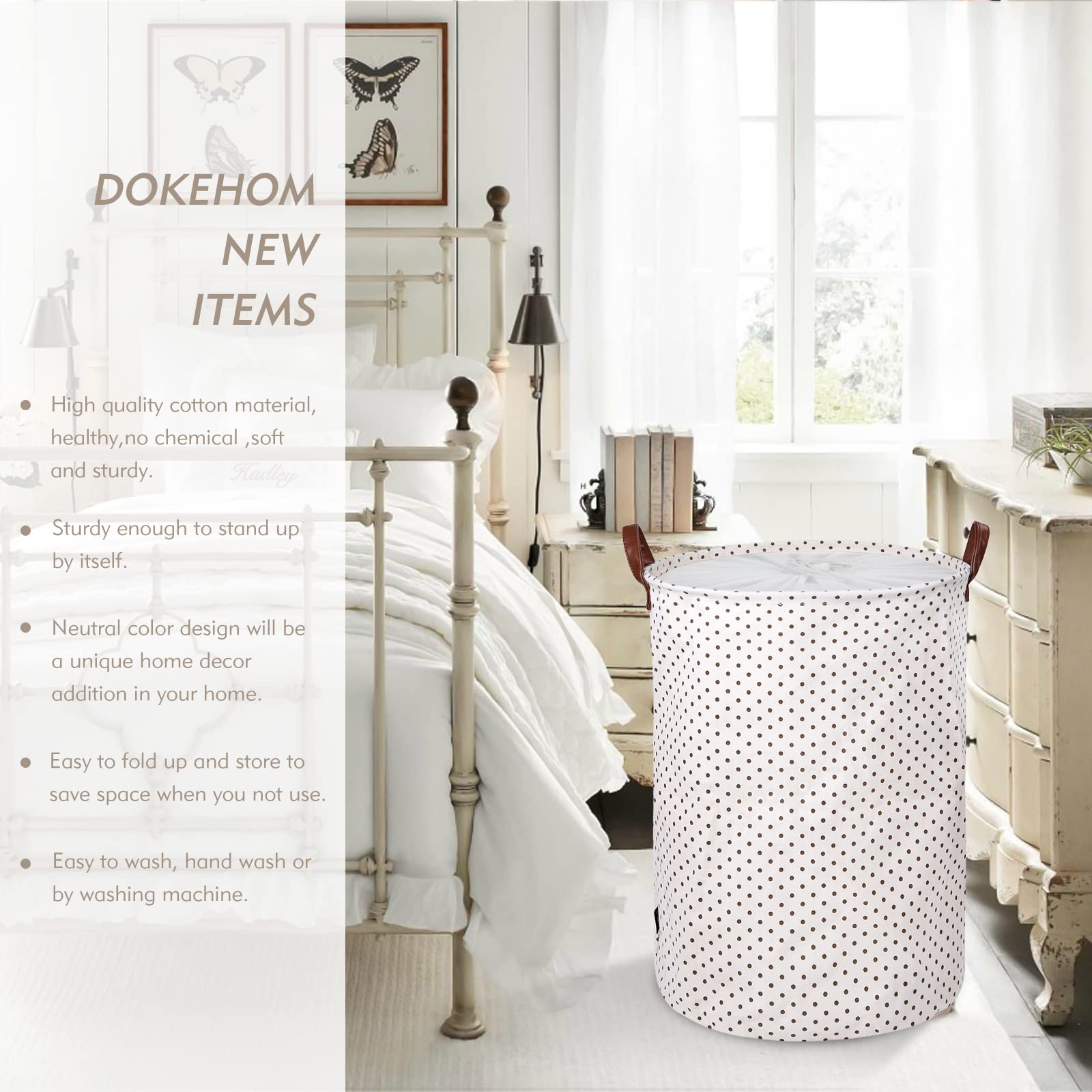Paniers De Rangement Pliables DOKEHOM 20 Pouces (51 Cm) - 9 Couleurs | Corbeille à Linge, Jouets, Avec Cordon De Serrage - Gris Étoilé
