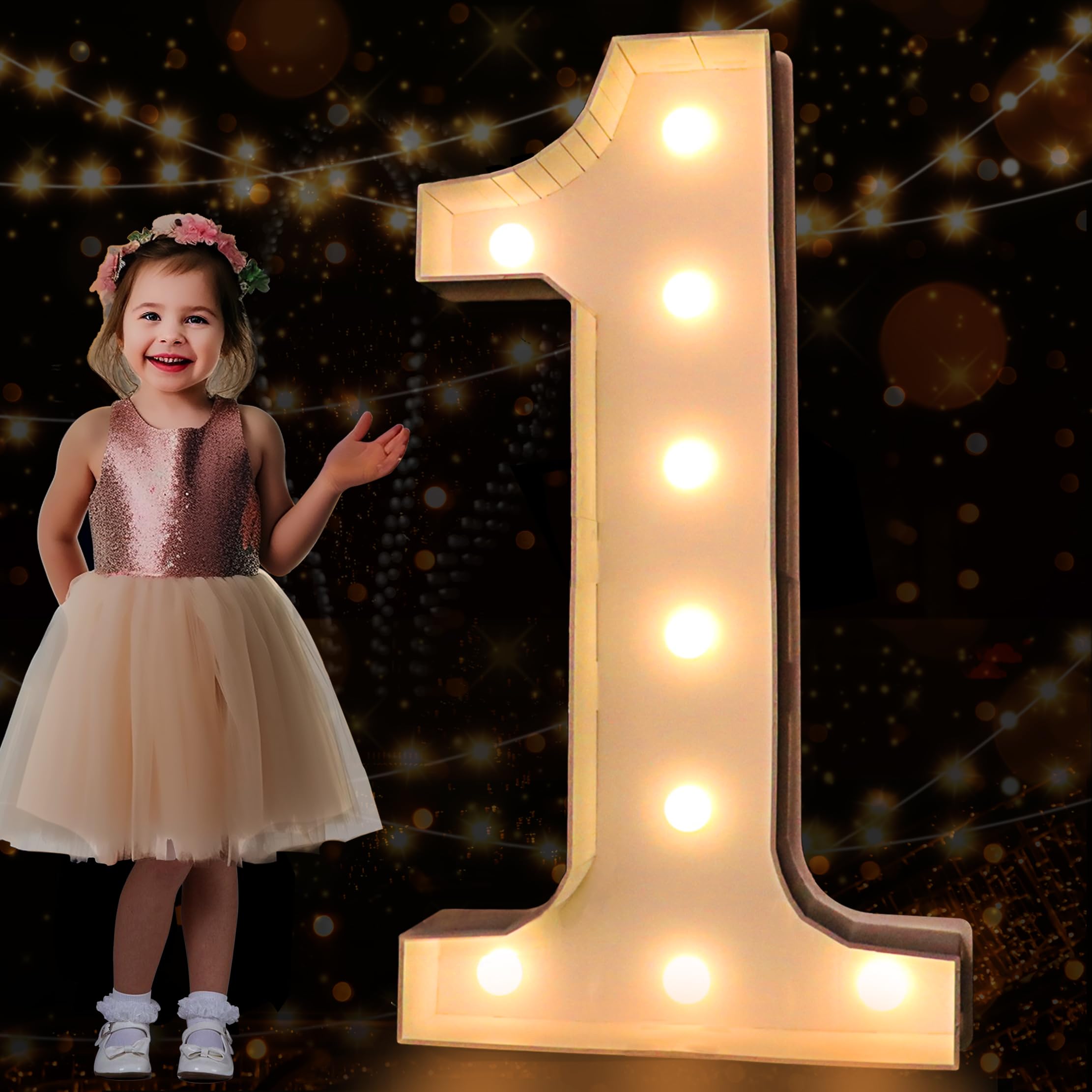 Buy Pooqla 3FT Marquee Light Up Numbers, Warm White LED Large Lighted