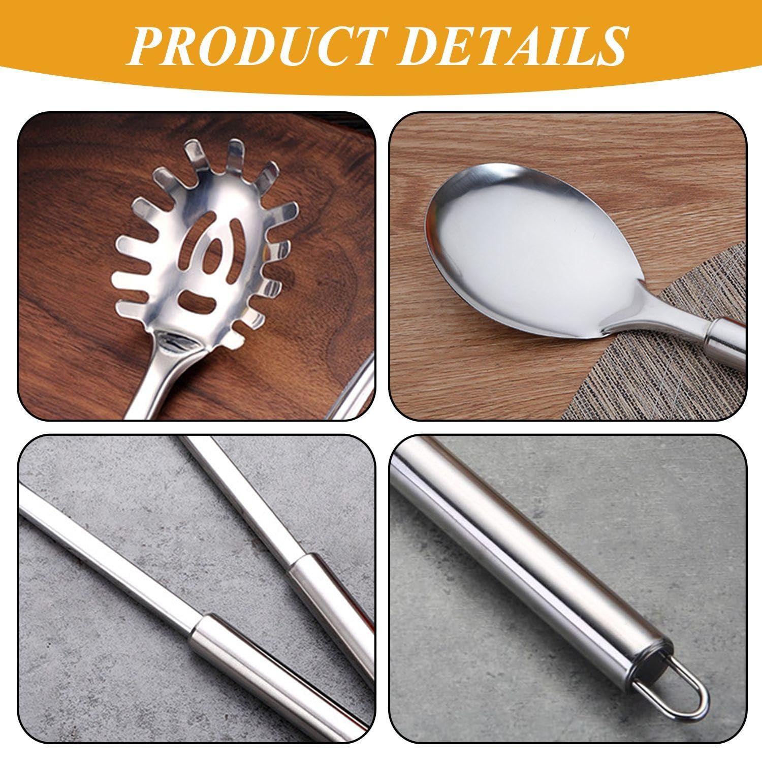 1 Cucchiaio Per Pasta E 1 Cucchiaio Per Riso, Stoviglie In Acciaio Inossidabile, Utensili Da Cucina, Forniture Da Cucina, Stoviglie Per La Casa