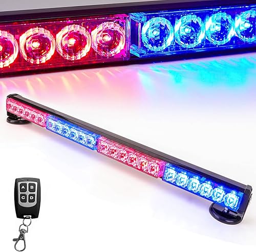 Miniatura 9 de LE-JX Barra de luces de emergencia de asesor de tráfico de batería con control remoto inalámbrico, luz estroboscópica de advertencia de seguridad,